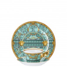 Versace Scala Palazzo Verde. подарочный  набор тарелка + чашка и блюдце / 25 лет